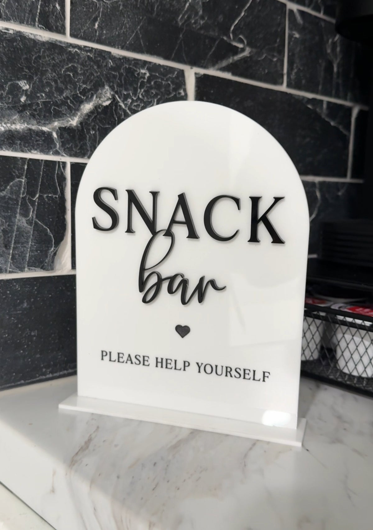 Snack Bar Acrylic Arch Sign