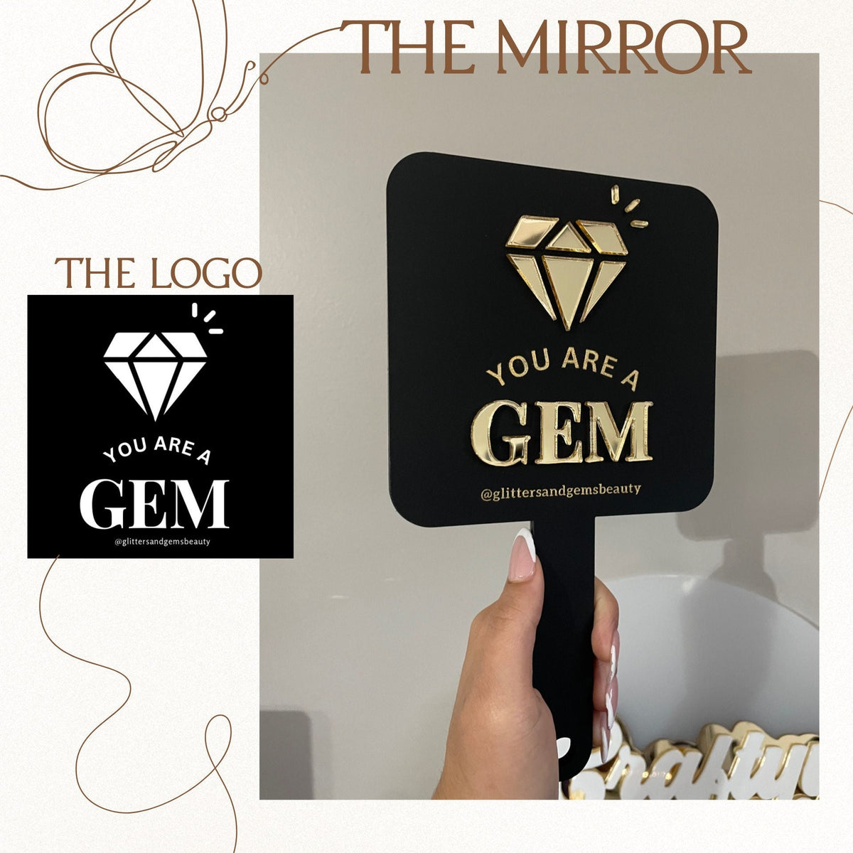 Custom mirror Prop | logo mirror