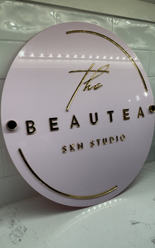 Custom Round Acrylic Logo Sign with Standoffs